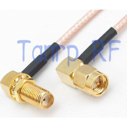 2PCS 20INCH SMA male right angle to SMA jack right angle RF connector 50CM Pigtail coaxial jumper cable RG316 extension cable