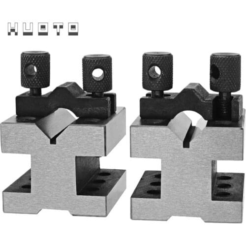 2pcs V-Block Ground Pair with Clamp Set Precision Matched Pair Precise 35x35x30mm 90Machinist Multi-use Gauge Gage Tool