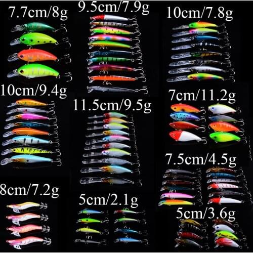 80pcs Lifelike Mixed 10 Models Fishing Lure Minnow Hard Baits 80 Colors Carp Fishing Tackle Artificial High Quality Bait