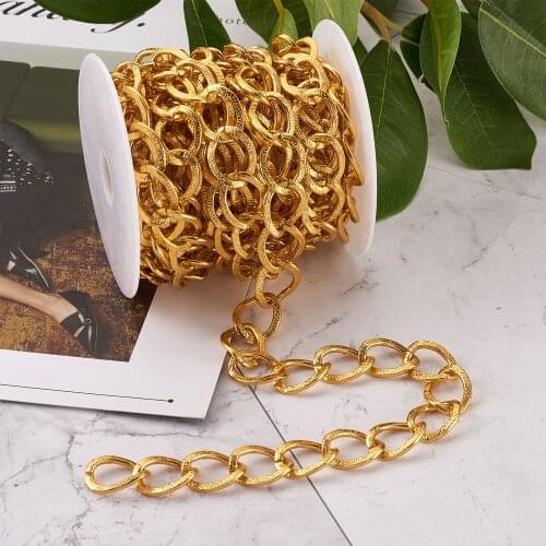 5m/roll Aluminium Twisted Twisted Chains Silver/Gold/Black Color Flat Chain For Necklace Bracelet Jewelry Making Unwelded