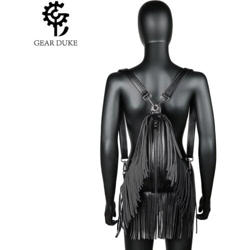 GearDuke Womens Steampunk Bags Backpack Steam Punk Bags Pockets Gothic Female Waist Bags New New Rock Triangle Bags with zipper