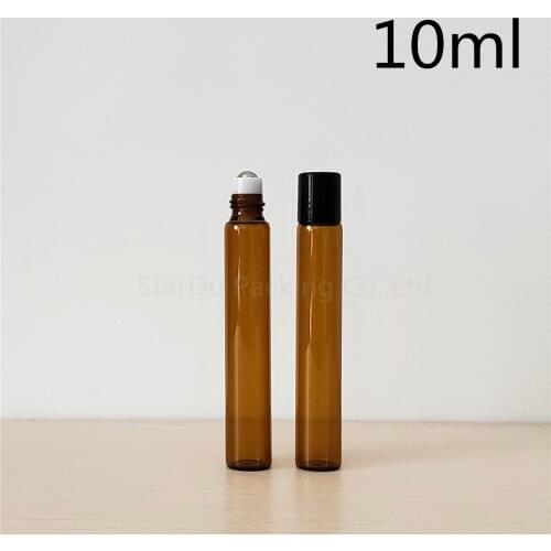 10ml amber rollon roller bottles for essential oils roll on refillable perfume bottle deodorant containers steel ball