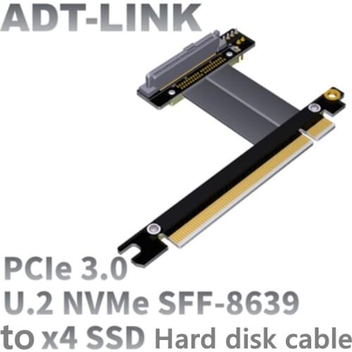 PCI-E 3.0 x16 to U.2 Interface U2 SFF-8639 NVMe Extension Data Cable Gen3 Flexible Flat Cable SSD x16 PCIe3.0x4 gen3 32G/bps