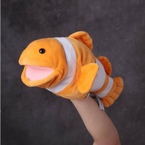 Clownfish Goldfish Hand Puppet, 14"