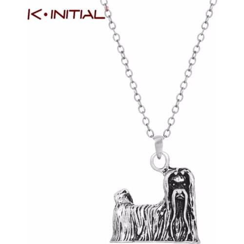 Kinitial 1pcs 3D Realistic Maltese Pendant Necklace Animal Dog Breed Charm Necklaces in Brass for Men Women Jewelry Cute Choker