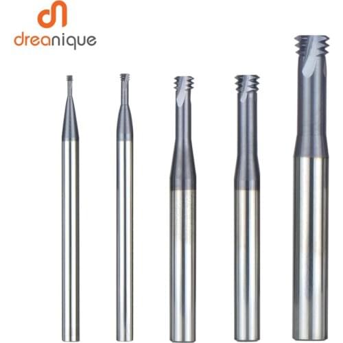 Dreanique UNC UNF thread end mill carbide alloy 3 tooth coated thread end mills cnc threading milling cutter tool for UN thread