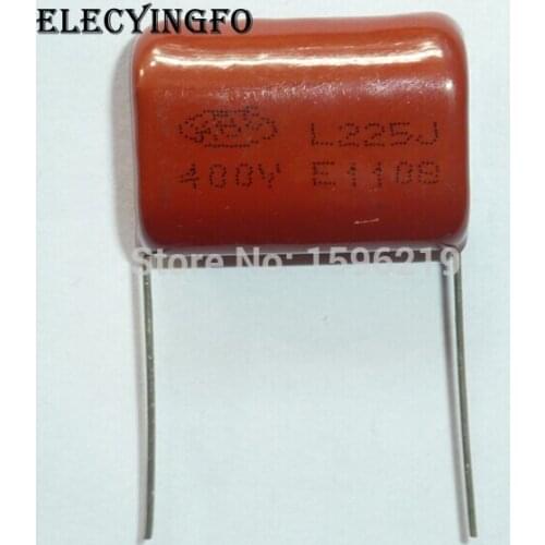 50pcs CBB capacitor 225 400V 225J 2.2uF 2200nF P26 CL21 Metallized Polypropylene Film Capacitor