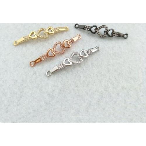 10 Pieces CZ zircon Micro Pave Connector,Double Bails Beads Charm,for DIY Bracelets Jewelry Finding CT377