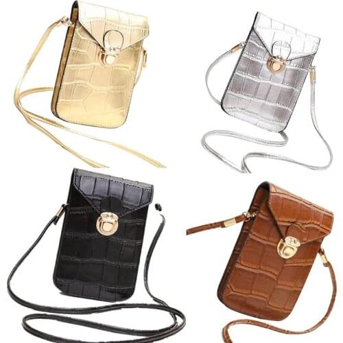 D0LF Crocodile pattern Small Flap Messenger Bag for Ladies 2021 New Fashion Mini Cell Cellphone Pouch PU material bags