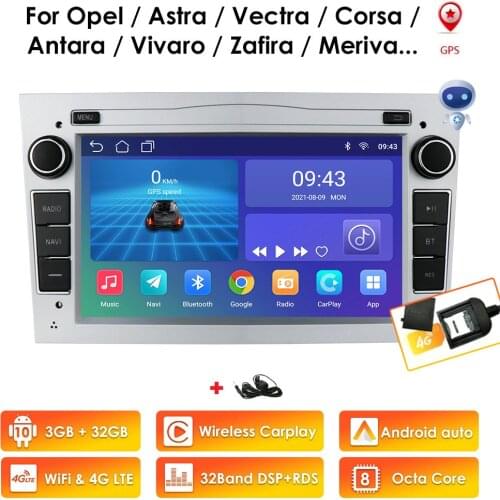 2 DIN Android Car Radio Multimidia Player for Opel Vauxhall Astra H Vectra Antara Zafira Corsa C 2004 Vivaro Car GPS Auto Stereo