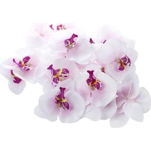 Lot of 20pcs 9cm Butterfly Orchid Flower Artificial Flower Head Decor for Wedding Barrette Accessory