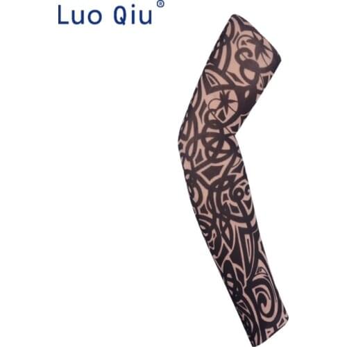 1PC New Nylon Skull Tattoo Sleeve Men Women Fake Temporary Designs Body Arm Elastic Stockings Tatoo For Cool Men Drop Shipping