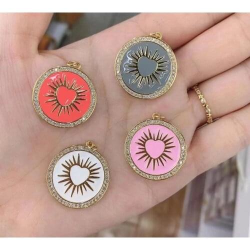 NEW Charm Heart Cute Charms Diy Earrings Charm Designer Bracelet Necklace Pendant Jewelry Making Charm Gold Wholesale