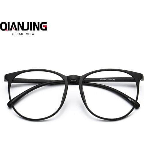 QIANJING Plastic Titanium TR90 men eyewear frames retro optical clear designer brand myopia Eyeglasses frame myopic lens women