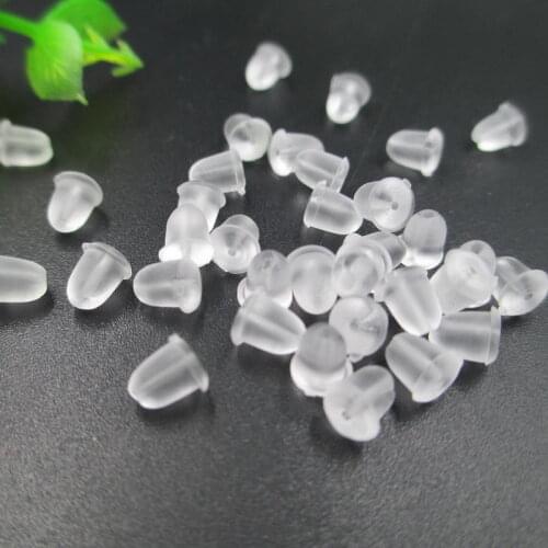 Wholesale 200PCS Ear Bob Plastic Clear Earrings Back Stopper Earplug Stud Earrings cap DIY Jewelry Findings Accessories