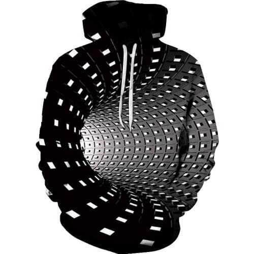 Autumn and winter new style 3d printed hoodie time check striped mens/womens hoodie fashion autumn hoodie top long sleeves