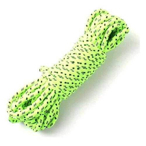 Outdoor 5m reflective Rope 4mm coarse tent rope Sky pull windproof umbrella nylon night double recognition bar