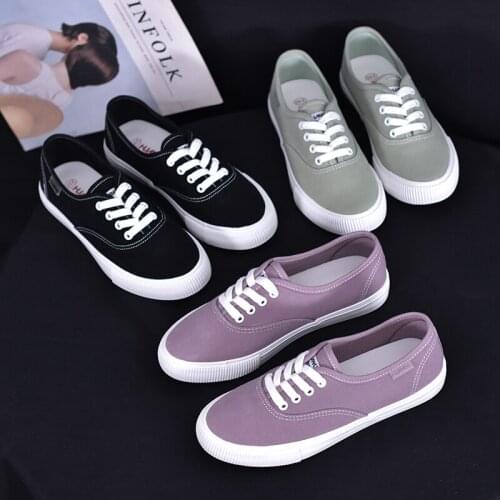 Canvas shoes women 2020 spring new low-top flat shoes board shoes purple womens shoes shoes woman sneakers