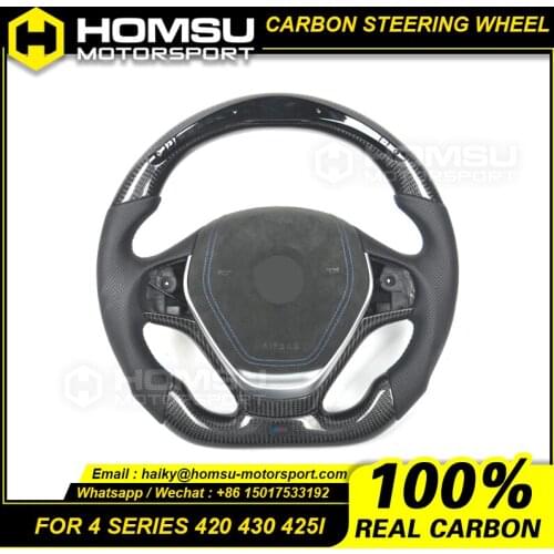 Custom alcantar led carbon fiber LED steering wheel For bmw 4 Series 420 430 425i racing wheel convertible