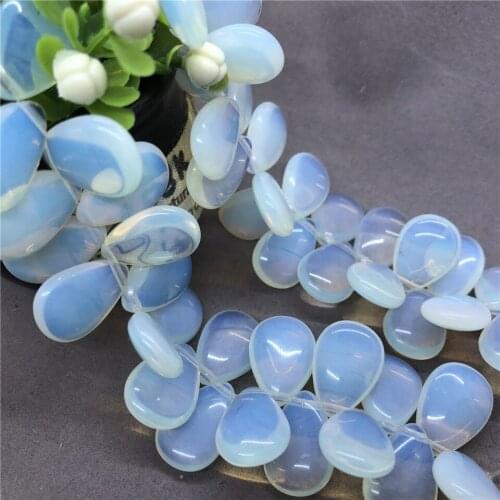 Senites opal Flat Water Drop Shape Natural Stone DIY for Necklace Pendant Decoration
