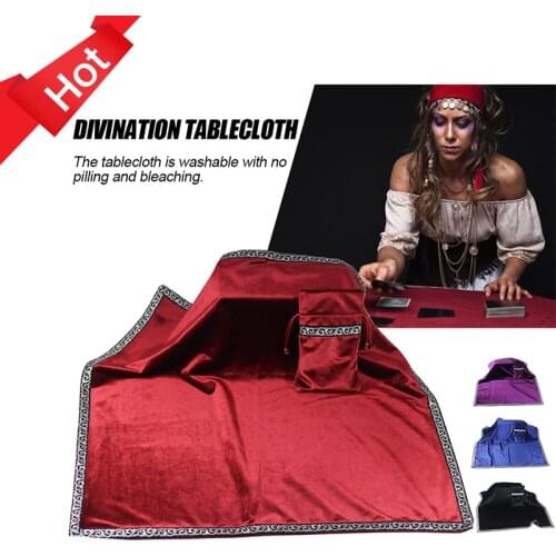 Tarot Tablecloth With Bags High Quality Flocking Fabric Tarot Board Game Accessories Altar Tarot Ceremony tablecloth 3 cards