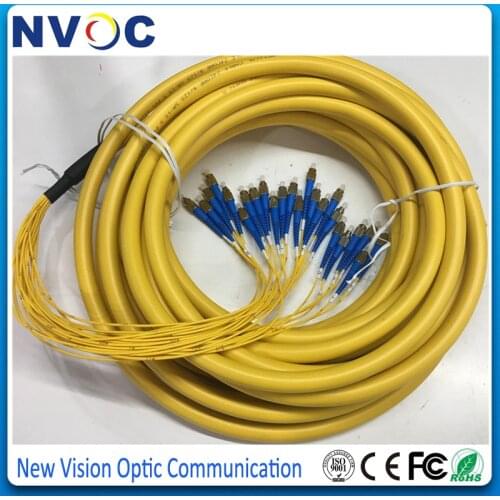 SM(9/125),G652D,24core,2.0mm PVC Yellow Cable Subunit,GJFHJY,Yellow PVC Jacket,30M,FC/UPC-FC/UPC Breakout Fiber Optic Patch Cord