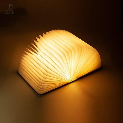 Led USB Lamp Book LED Night Light Leather 5V USB Rechargeable Magnetic Foldable Desk Table Lamp 3color Home Decoration