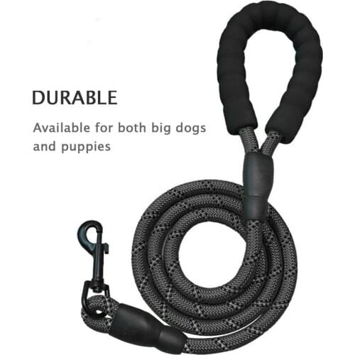 Pet Leash Reflective Strong Dog Leash 1.5M Long with Comfortable Padded Handle Heavy Duty Training Durable Nylon Rope Leashes