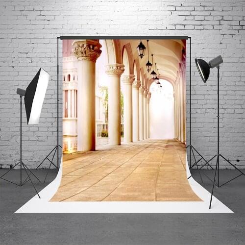 VinylBDS Outdoor Wedding Scenic Photography Backdrops Long Corridor Brick Washable Seamless Backgrounds For Photo Studio