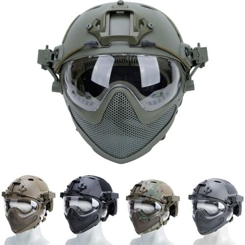 High Quality Protective Paintball Wargame Helmet Mask Tactical Full Face Hunting Shooting Training Helmet Cs Combat Army Mask