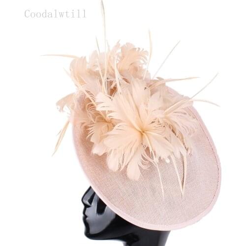 Imitation Sianamy Formal Derby Big Hat Millinery Wedding Headpiece Fancy Women Fascinator Hat Handmade Elegant Ladies Chapeau