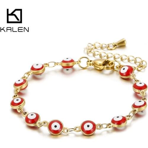 KALEN Turkish Lucky Evil Eye Bracelet Women 8 Style Handmade Lucky Jewelry Blue Eyes Female Charm Bracelet Friendship Jewelry