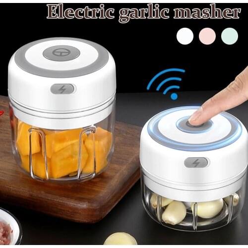 100/250ml Mini USB Wireless Electric Garlic Masher Press Mincer Vegetable Chili Meat Grinder Food Chopper Kitchen Tools Dropship