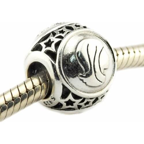100% 925 Sterling Silver bead Virgo Star Sign Charm Fit Original Brand Charms Bracelet Autumn jewelry Au008