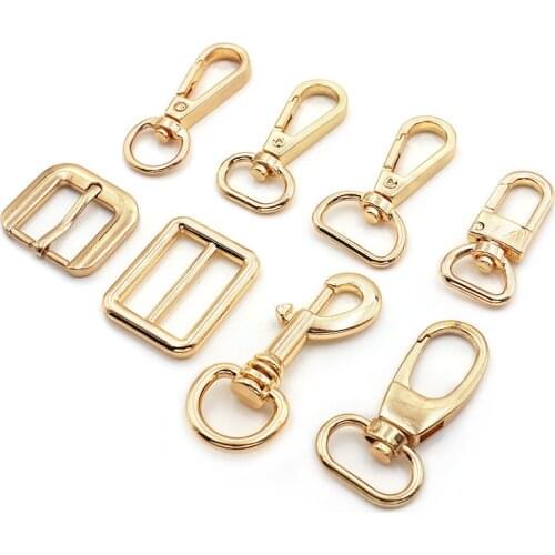 6PCS DIY Bag Accessories Mini Rotary Buckle Hook Lobster Keychain Metal Bag Accessories Leather Craft Buckle