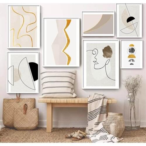 Abstract Prints Wall Decoration Line Art Poster Boho Canvas Paintings for Living Room Geomertric Pictures On Loft Frameless