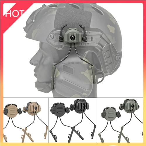 Military Tactical Headset Holder Airsoft Paintball Cs Shooting Headphones Guide Rail Army Fast Helmet Adapter Set Accessories