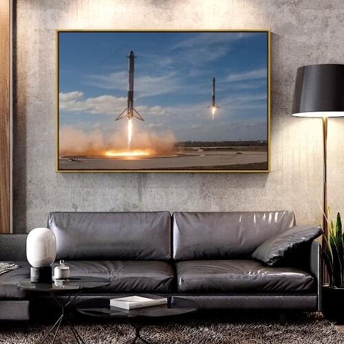 Artcozy Elon Musk Spacex Oil Canvas Painting for Home Decoration Wall Art Canvas Printings Spray Painting Space Waterproof Ink