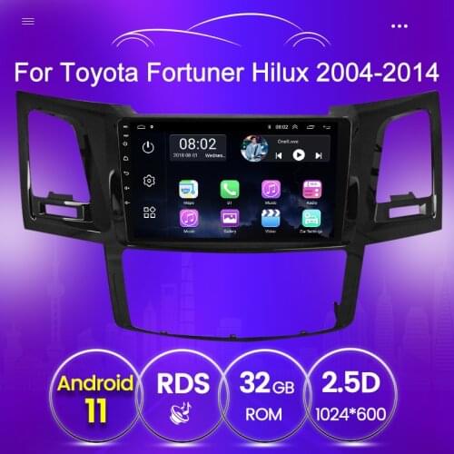 Car GPS multimedia radio player For Toyota Fortuner AN50 AN60 HILUX Revo Vigo 2004 2005 2006-2014 Android Navigation car stereo