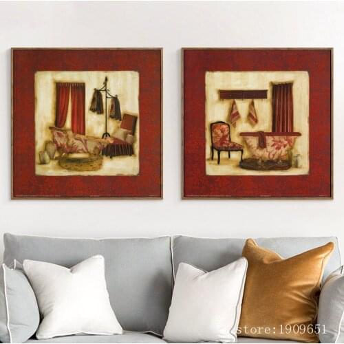 No frame pastoral bathroom scenery still life canvas printings oil painting printed on cotton home wall art decoration pictures