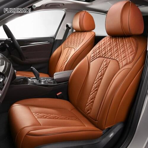 FUZHKAQI Custom Leather car seat cover For VW T-Cross C-TREK Volkswagen CC SANTANA JETTA BORA Automobiles Seat Covers