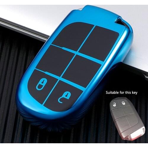 High Quality Soft TPU Car Key Case Full Cover For Fiat Jeep For Dodge Ram 1500 Journey Charger Dart Challenger Durango 2 Buttons