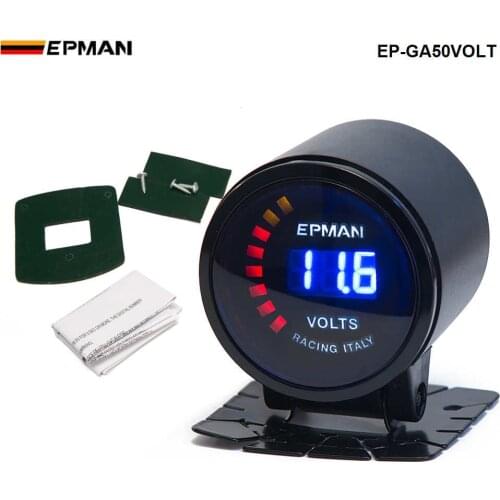 New Epman Racing 2"52mm Smoked Digital Color Analog Digital Voltage Volt Meter Gauge with bracket For BMW 318i EP-GA50VOLT