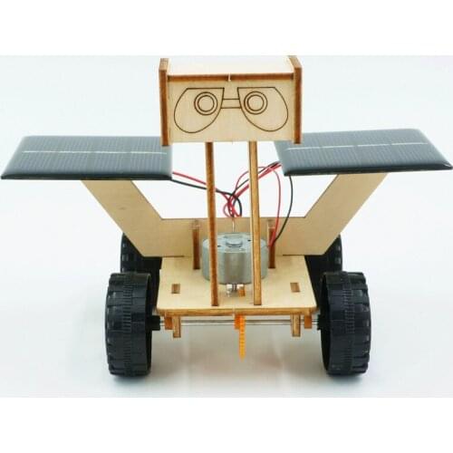 Children science and technology DIY hand made lunar exploration vehicle solar toy car physical model scientific experiment
