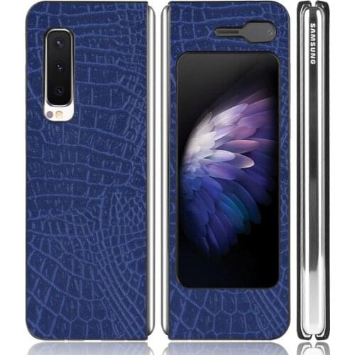 For Samsung Galaxy Fold GalaxyFold Case Crocodile Skin PU Leather Matte Hard Back Cover Case For Samsung Galaxy Fold Phone Cases