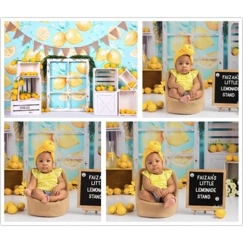 Photography Backdrop Lemon Fruits Newborns Baby Kids 1st Birthday Shower Decor Cake Smash Photo Background Studio Props W4391