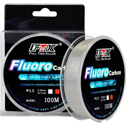 100M Fluorocarbon Fishing Line 4-34LB Carbon Fiber Leader Line Fly Fishing Wire Monofilament Carp Wire Leader Line