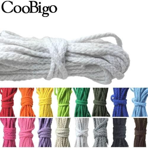 5 Meters 5mm Solid Color Cotton Rope Cord Thread Macrame Rope Twisted Woven String For DIY Craft Sewing Gift Packing Decoration