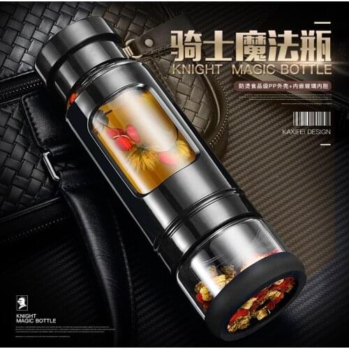 2017 hot sale 430ml water cup high borosilicate liner with rope brief direct drinking cup for men and women