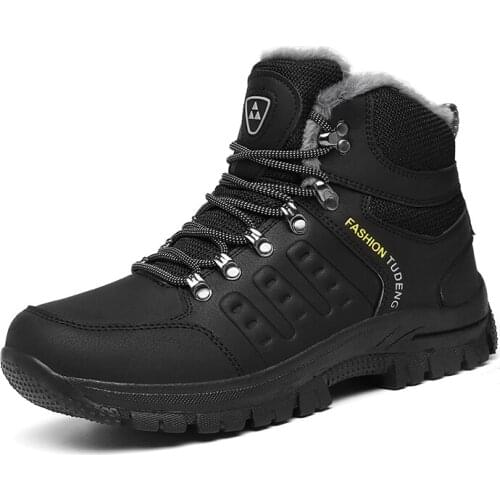 2020 Men Autumn Winter Snow Boots Outdoor Waterproof Work Shoes Super Warm Male Hiking Boots Sneakers Thick Fur High Top Boots